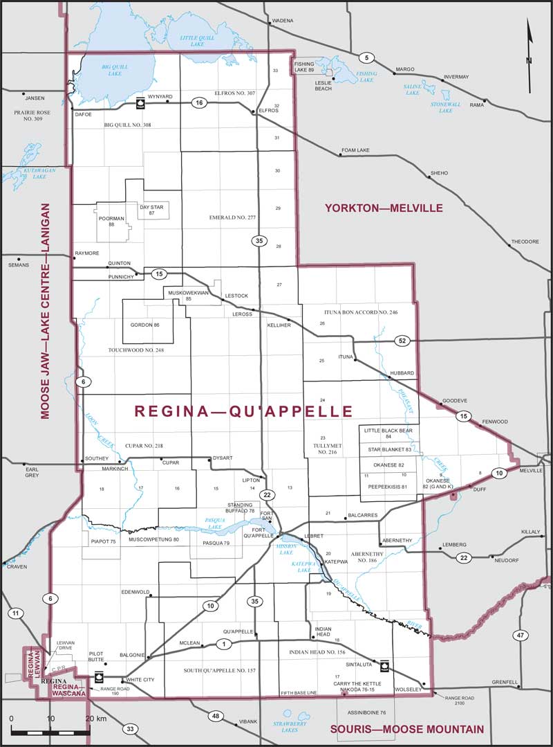 Map of Regina--Qu'Appelle electoral district