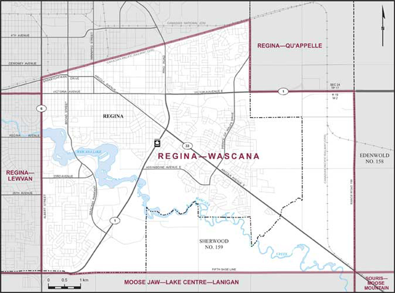 Map of Regina—Wascana electoral district