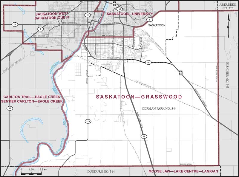 Map of Saskatoon—Grasswood electoral district