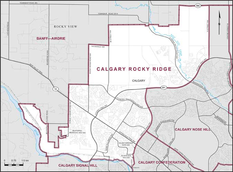 Map of Calgary Rocky Ridge electoral district