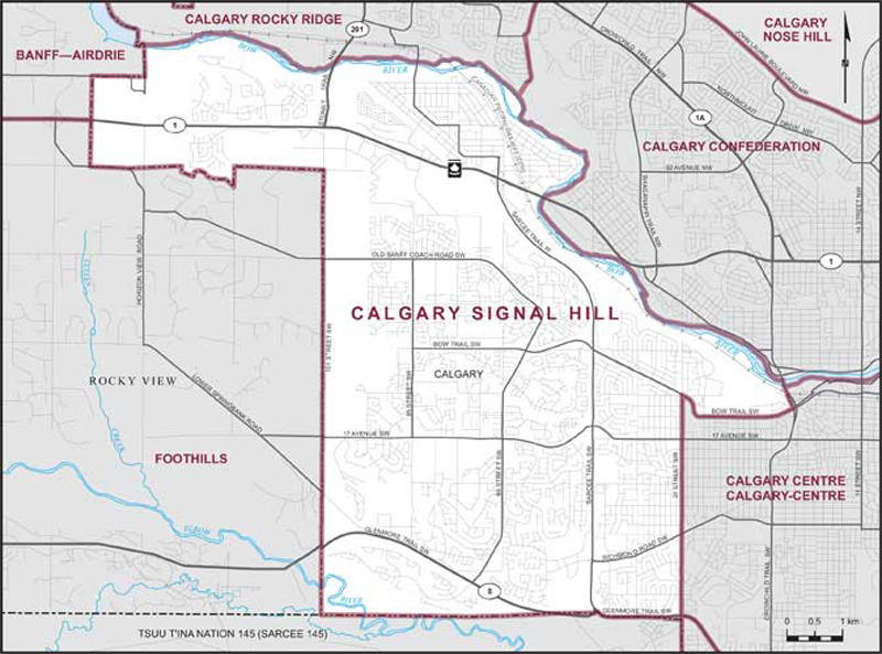 Map of Calgary Signal Hill electoral district