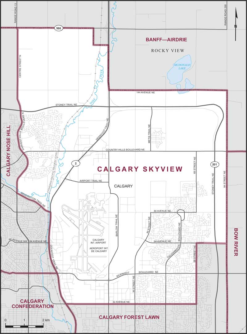 Map of Calgary Skyview electoral district