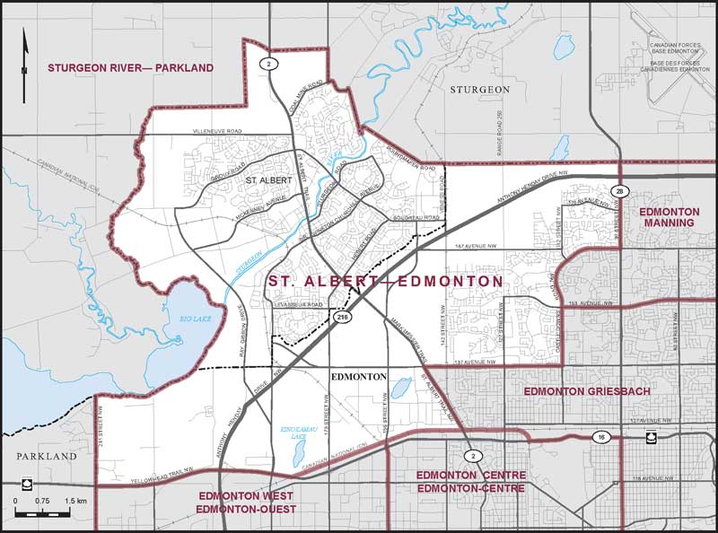 Map of St. Albert—Edmonton electoral district