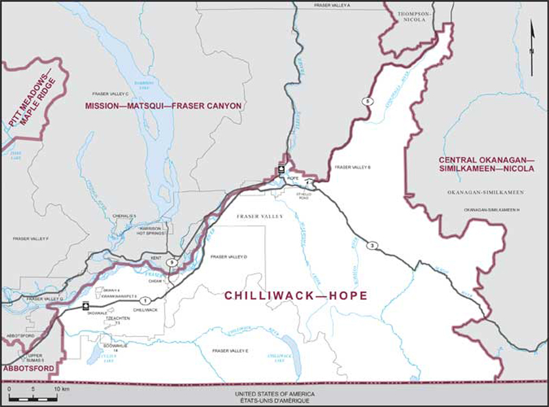 Map of Chilliwack—Hope electoral district