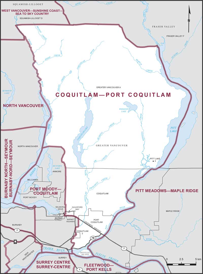 Map of Coquitlam—Port Coquitlam electoral district