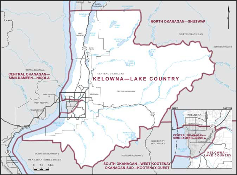 Map of Kelowna—Lake Country electoral district