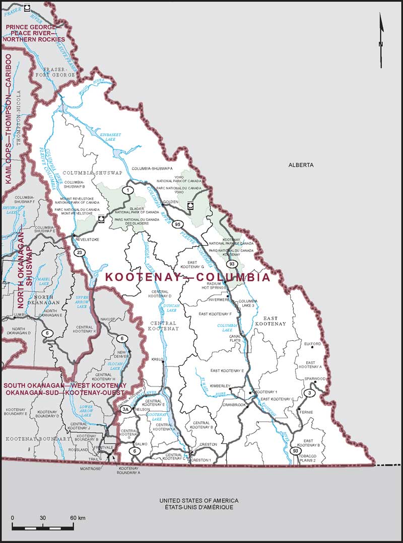 Map of Kootenay—Columbia electoral district
