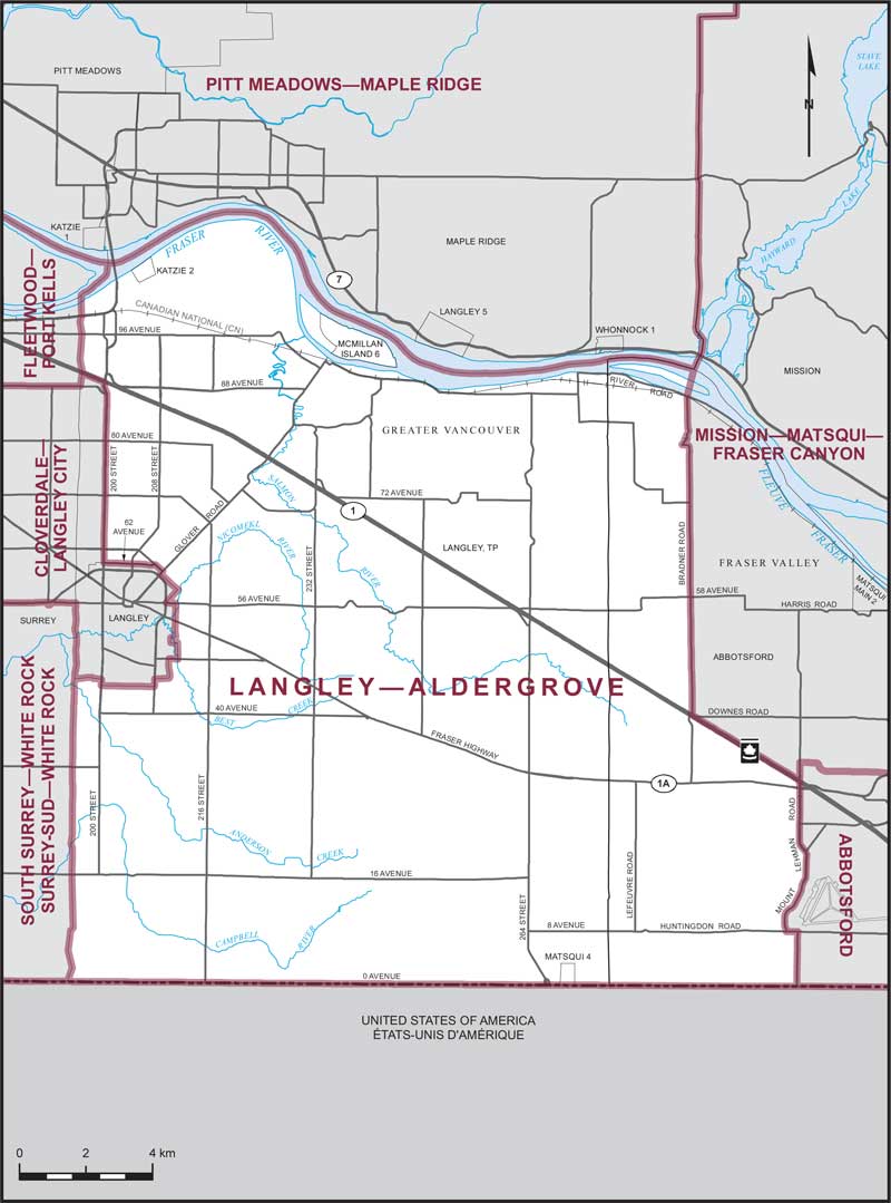 Map of Langley—Aldergrove electoral district