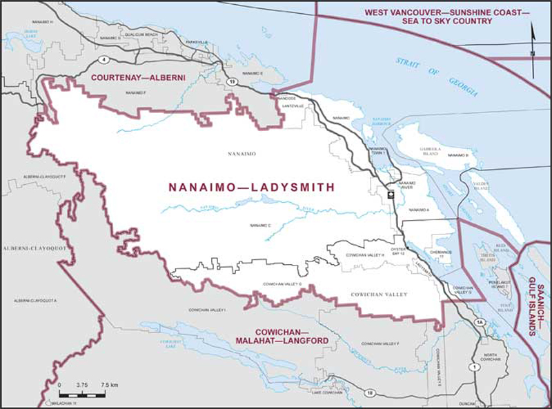 Map of Nanaimo—Ladysmith electoral district
