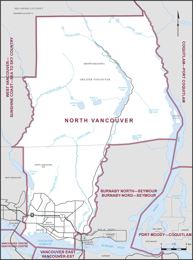 Map of North Vancouver electoral district