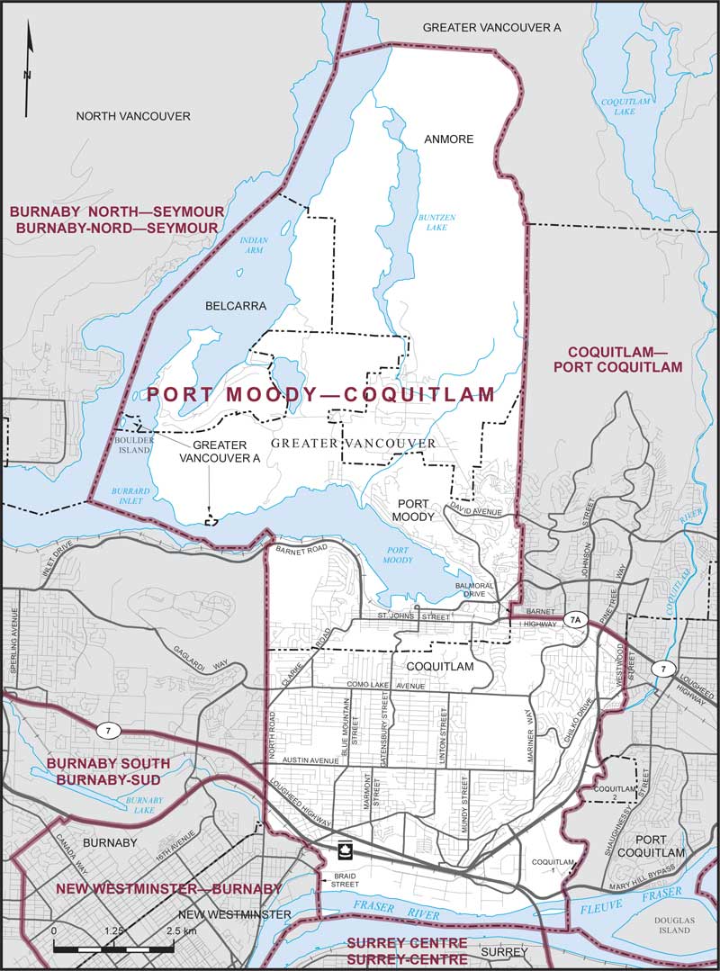 Map of Port Moody—Coquitlam electoral district