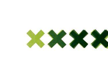 A row of green X's. 