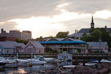 Downtown Charlottetown dock at sunset (Prince Edward Island)