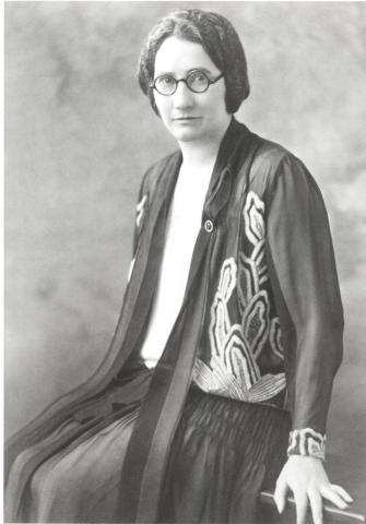 CE17-Women Black and white photograph of Agnes Macphail, seated.