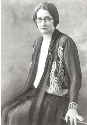 Black and white photograph of Agnes Macphail, seated.