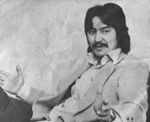 VRTT_Inuit_1979_EN Black and white campaign photo of Peter Ittinuar.