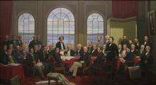 CE01-Youth-L_0 A painting depicting the Fathers of Canadian Confederation.